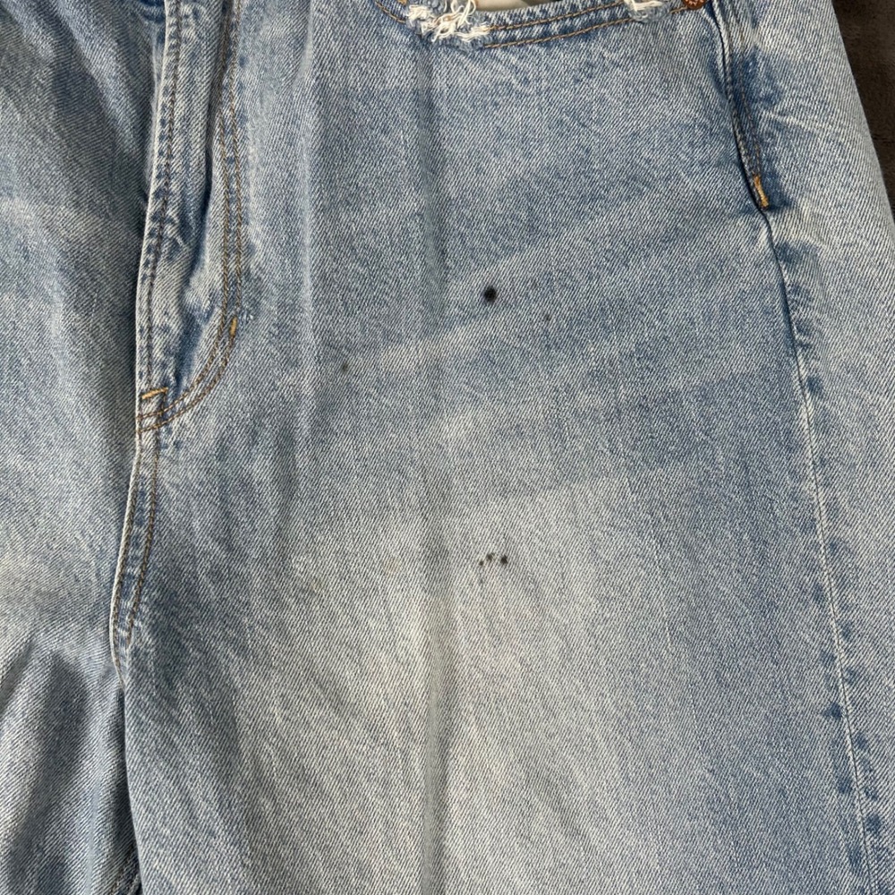 American Eagle Baggy Jeans Womens 14 Light Wash Distressed High Rise Denim - Picture 3 of 11